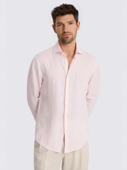 Moss Linen Shirt, Pink