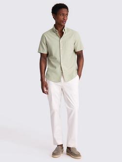Moss Cotton Regular Fit Oxford Shirt, Sky Blue - view 2, Sage
