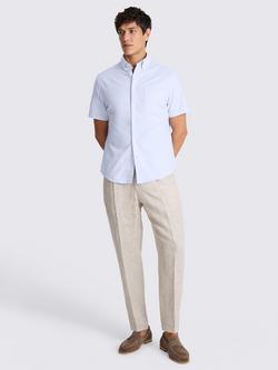 Moss Cotton Regular Fit Oxford Shirt, Sky Blue - view 2, Sky Blue