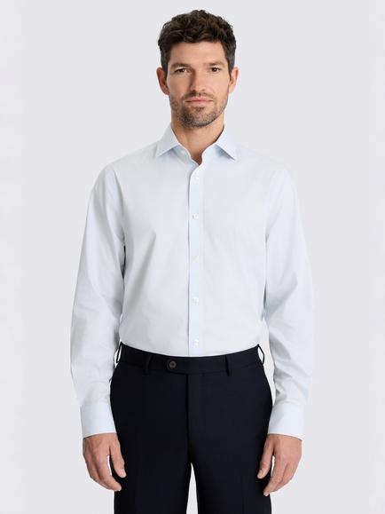 Moss Regular Fit Cotton Blend Stretch Shirt, Light Blue, Light Blue
