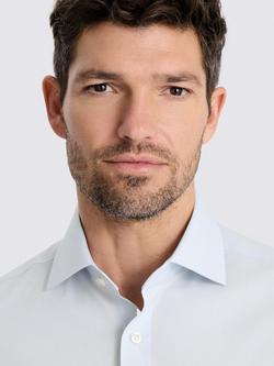 Moss Stretch Fabric Cotton Blend Regular Fit Shirt, Light Blue - view 2, Light Blue