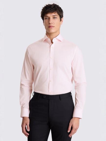 Moss Tailored Fit Cotton Blend Stretch Shirt, Pink