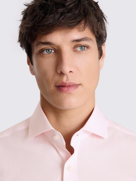 Moss Tailored Fit Cotton Blend Stretch Shirt - view 2, Pink