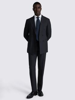 Moss Tailored Fit Check Wool Suit Jacket - view 2, Navy