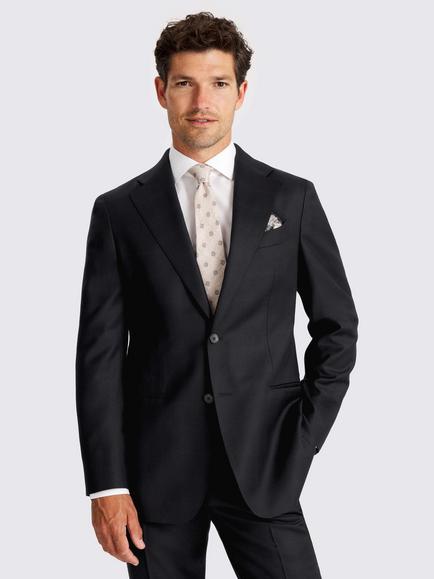 Moss Tailored Fit Check Italian Wool Suit Jacket, Navy, Navy
