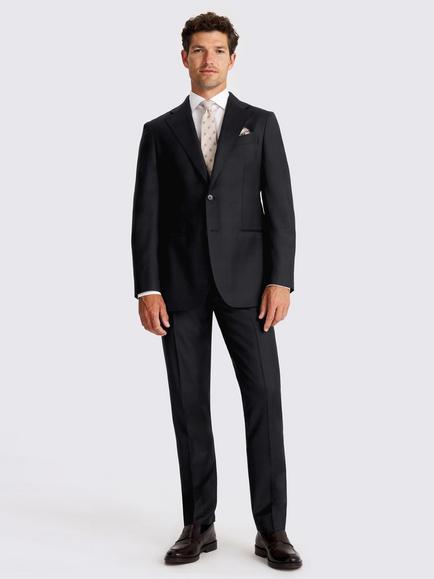 Moss Tailored Fit Check Italian Wool Suit Jacket, Navy - view 2, Navy