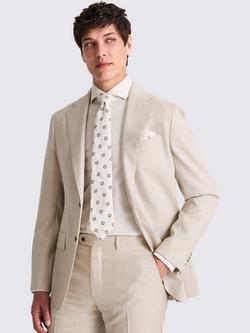 Moss Italian Tailored Fit Hopsack Suit Jacket, Taupe, Taupe