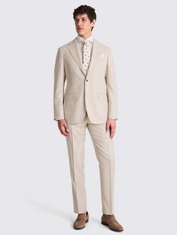 Moss Italian Tailored Fit Hopsack Suit Jacket, Taupe - view 2, Taupe