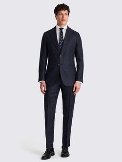Moss Italian Tailored Fit Linen Suit Jacket, Navy - view 2, Navy