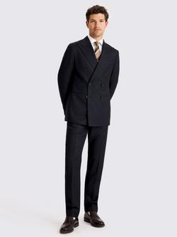 Moss Tailored Fit Wool Puppytooth Suit Jacket, Navy - view 2, Navy