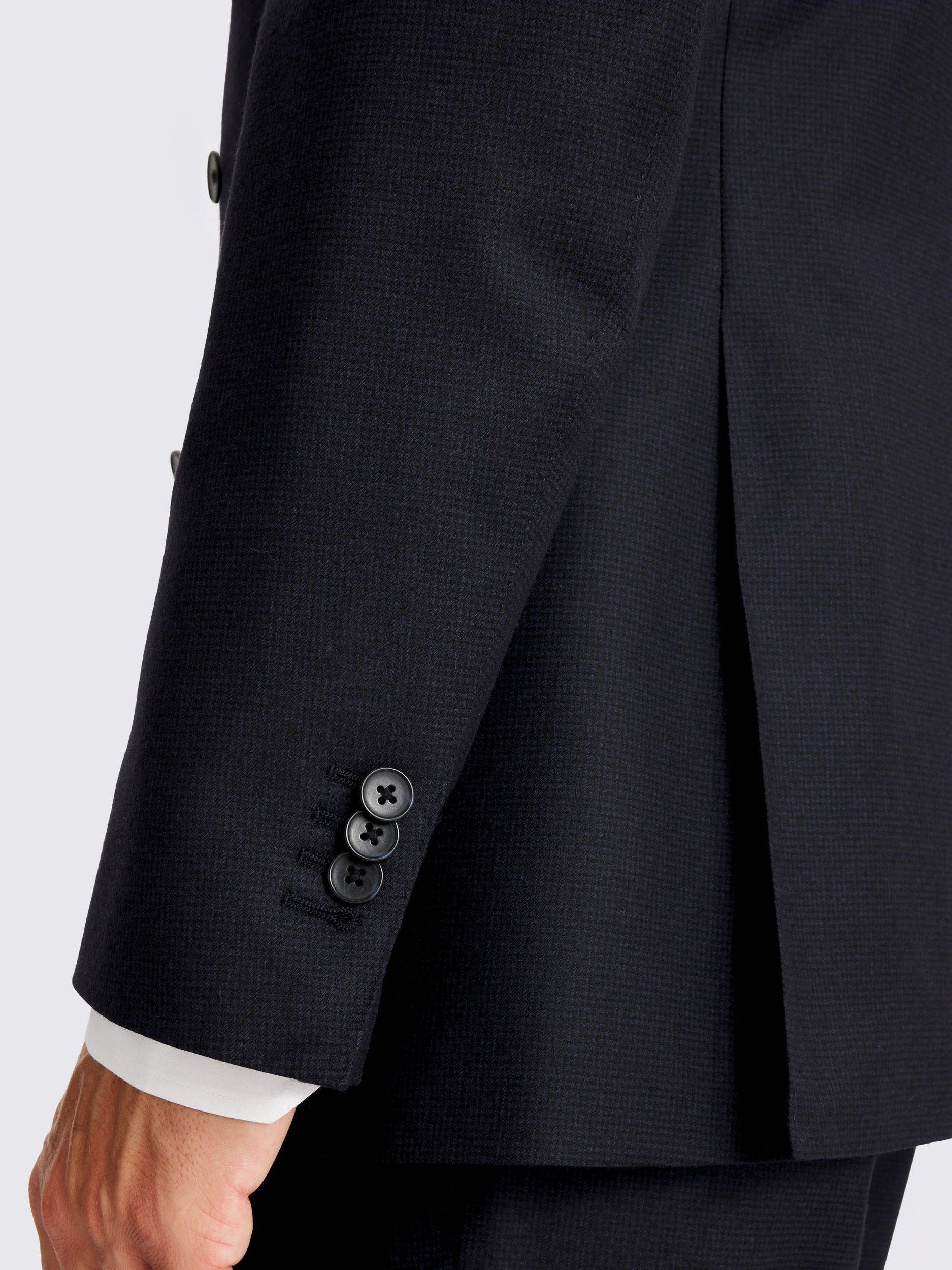 Product image 4 of 5, which shows Moss Tailored Fit Wool Puppytooth Suit Jacket, Navy, 36S