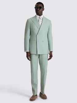 Moss Italian Tailored Fit Wool Blend Suit Jacket, Aqua - view 2, Aqua