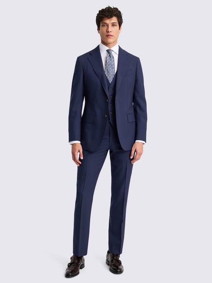 Moss Tailored Fit Italian Wool Suit Jacket - view 2, Bright Blue