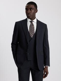 Moss Regular Fit Wool Blend Puppytooth Suit Jacket, Navy, Navy