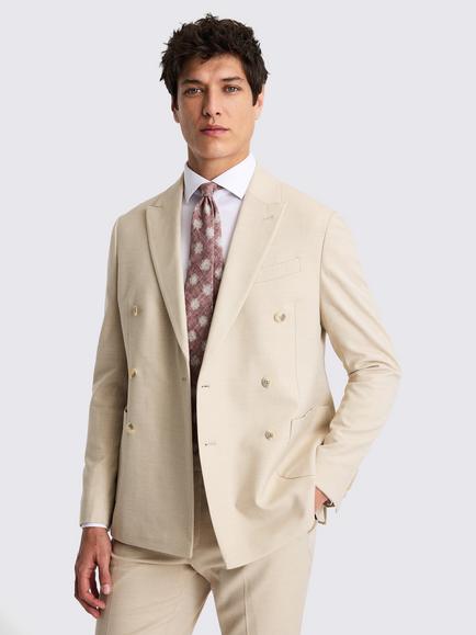 Moss Slim Fit Double-Breasted Suit Jacket, Camel, Camel