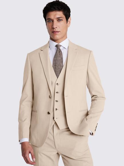 Moss Slim Fit Stretch Fabric Suit Jacket, Taupe, Taupe