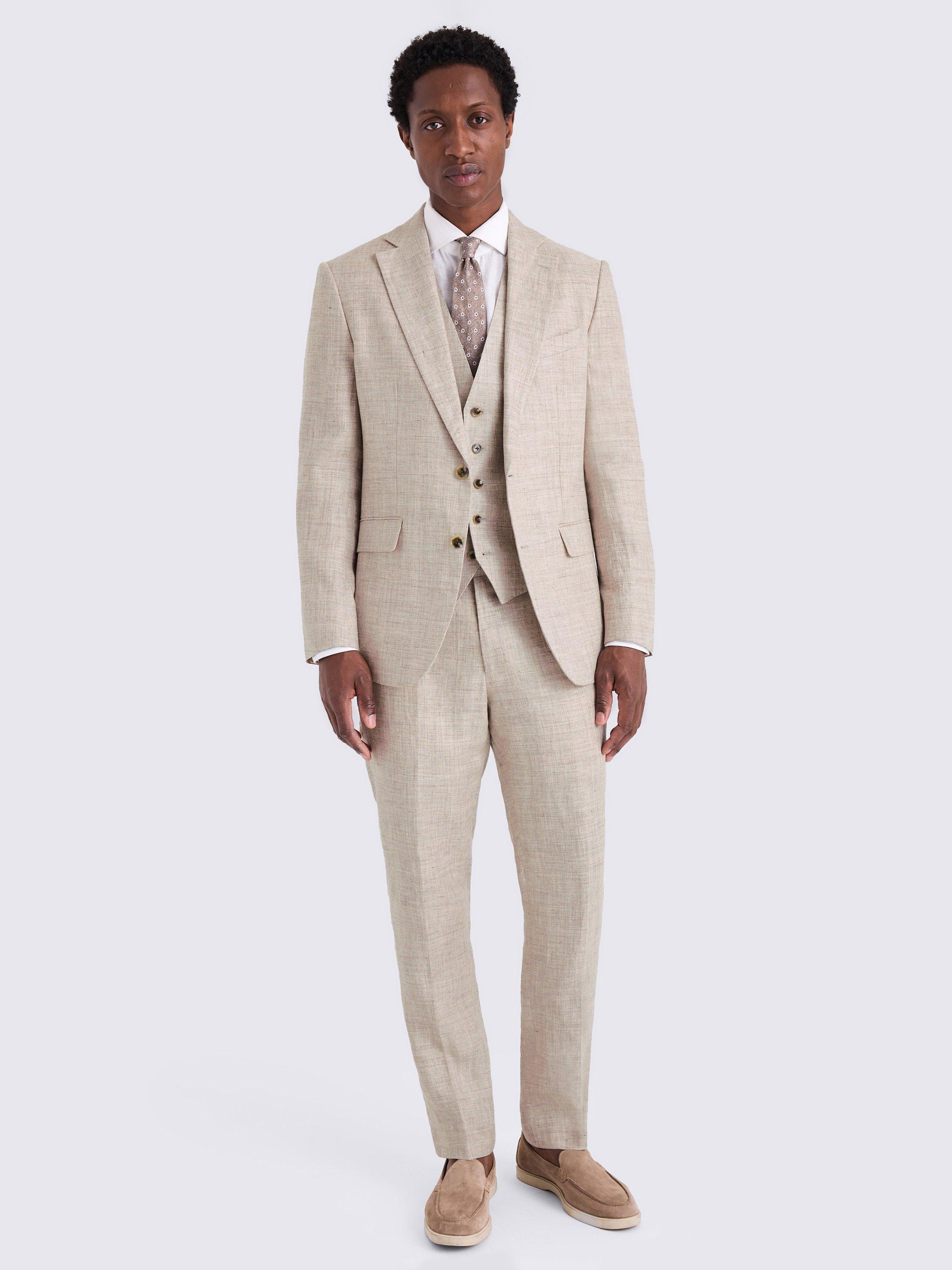 Product image 2 of 7, which shows Moss Tailored Fit Linen Suit Jacket, Oatmeal, 34S