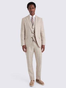 Moss Tailored Fit Linen Suit Jacket, Oatmeal - view 2, Oatmeal