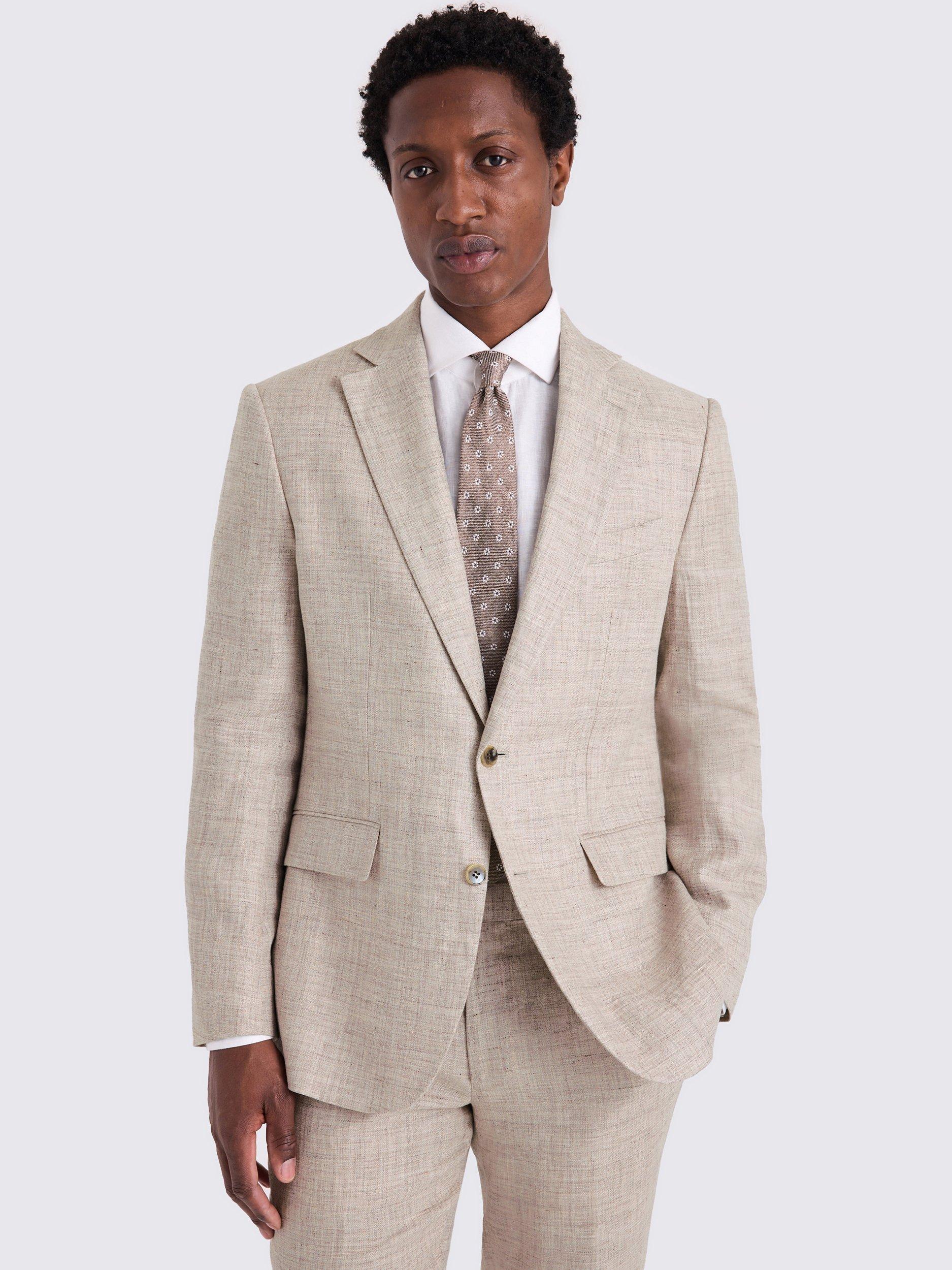 Product image 3 of 7, which shows Moss Tailored Fit Linen Suit Jacket, Oatmeal, 34S
