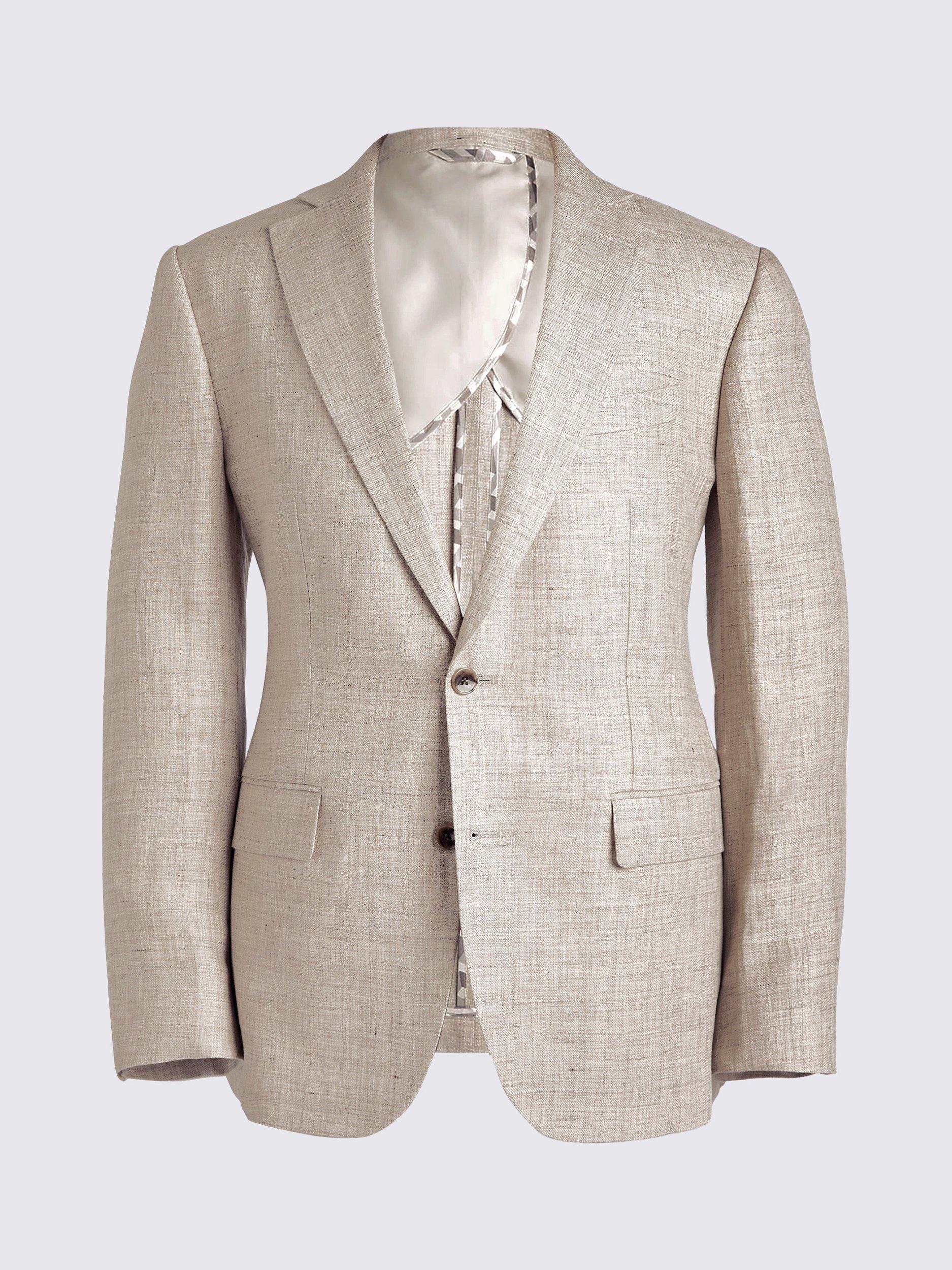 Product image 7 of 7, which shows Moss Tailored Fit Linen Suit Jacket, Oatmeal, 34S
