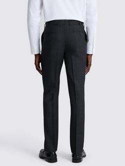 Moss Italian Tailored Fit Check Suit Trousers, Navy - view 2, Navy