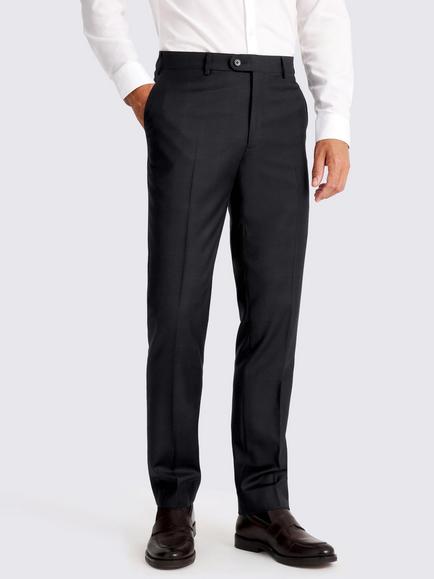 Moss Tailored Fit Check Italian Wool Suit Trousers, Navy, Navy