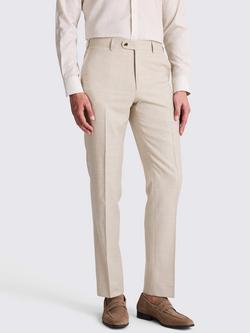Moss Italian Tailored Fit Hopsack Suit Trousers, Taupe, Taupe