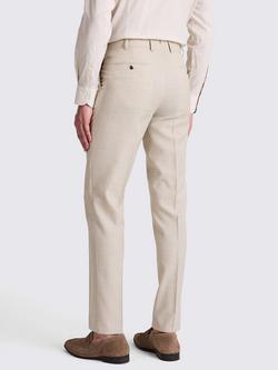 Moss Italian Tailored Fit Hopsack Suit Trousers, Taupe - view 2, Taupe