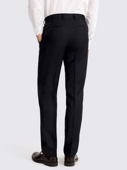 Moss Tailored Fit Wool Puppytooth Suit Trousers, Navy - view 2, Navy
