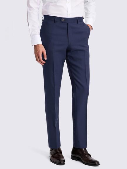 Moss Tailored Fit Italian Wool Suit Trousers, Bright Blue, Bright Blue