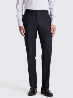 Moss Tailored Fit Italian Wool Twill Suit Trousers, Navy, Navy