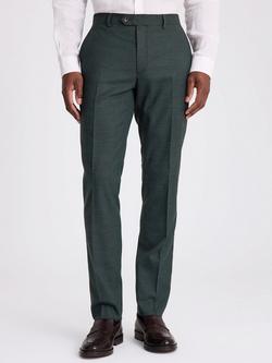 Moss Puppytooth Slim Fit Suit Trousers, Dark Green, Dark Green