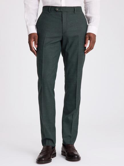 Moss Slim Fit Puppytooth Suit Trousers, Dark Green, Dark Green