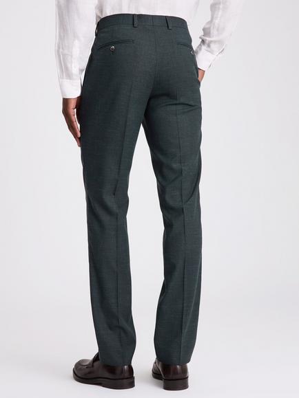 Moss Slim Fit Puppytooth Suit Trousers, Dark Green - view 2, Dark Green