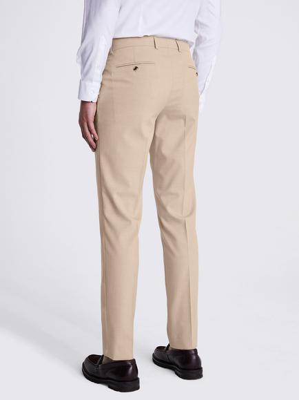 Moss Slim Fit Stretch Fabric Suit Trousers, Taupe - view 2, Taupe