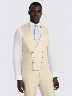 Moss Tailored Fit Linen Waistcoat, Neutral, Neutral