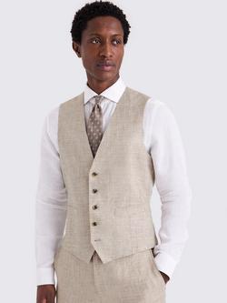 Moss Tailored Fit Linen Waistcoat, Oatmeal, Oatmeal