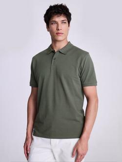 Moss Pique Short Sleeve Polo Shirt, Khaki