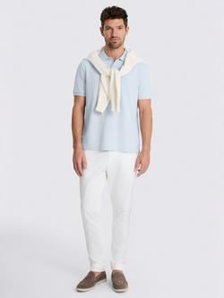 Moss Pique Short Sleeve Polo Shirt - view 2, Light Blue