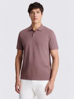 Moss Pique Short Sleeve Polo Shirt, Mauve