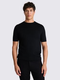 Moss Merino Blend Regular Fit Short Sleeve T-Shirt, Black