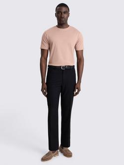 Moss Cotton Regular Fit Short Sleeve Crew Neck T-Shirt - view 2, Light Mauve