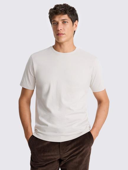 Moss Cotton Crew Neck T-Shirt, Light Taupe