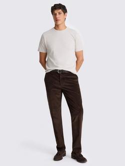 Moss Cotton Regular Fit Short Sleeve Crew Neck T-Shirt - view 2, Light Taupe