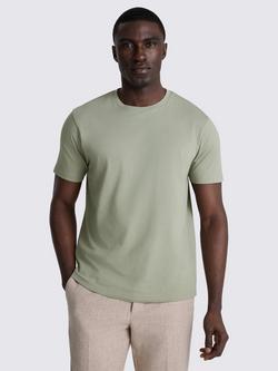 Moss Cotton Regular Fit Short Sleeve Crew Neck T-Shirt, Sage Green