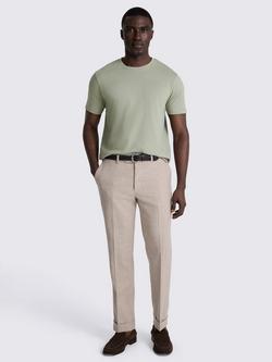 Moss Cotton Regular Fit Short Sleeve Crew Neck T-Shirt - view 2, Sage Green