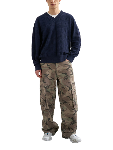 Topman Knit V-Neck Jumper, Navy - view 2, Navy
