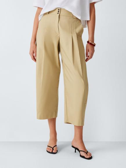 John Lewis Barrel Leg Chino Trousers, Natural, Natural
