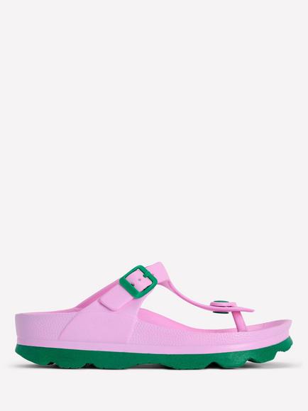Boden Lyla Toe Post Sandals, Pink/Green, Pink/Green