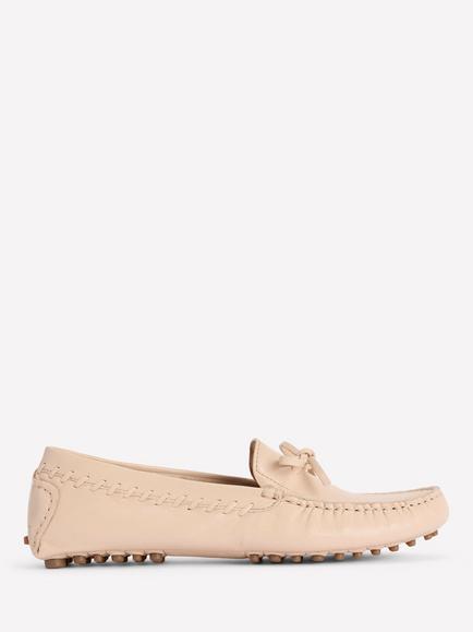 Boden Heidi Stitched Soft Leather Loafers, Ecru, Ecru